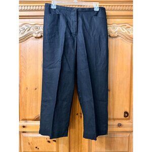 Vtg Liz Claiborne Audra Womens Black Linen Wide-Leg Pants‎ Size 10 Comfortable